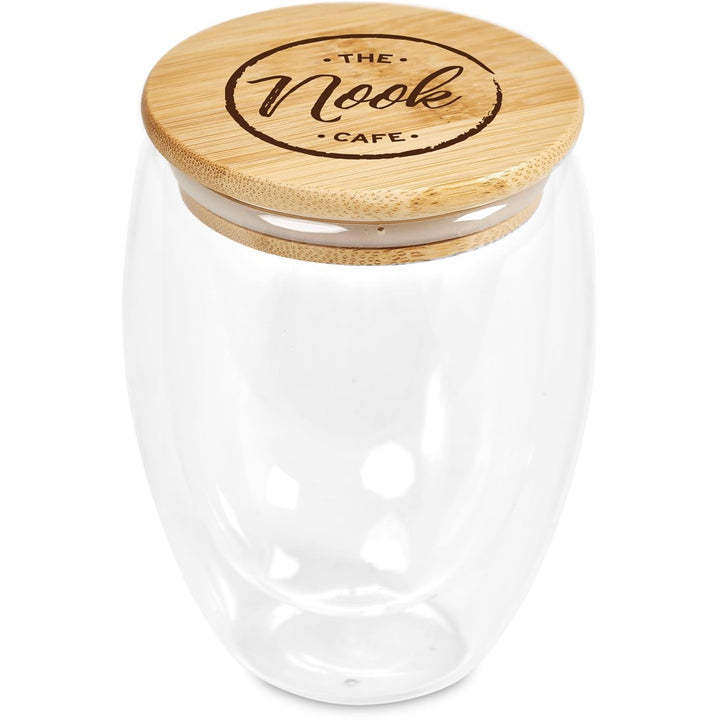 Okiyo Moco Glass & Bamboo Double-Wall Cup - 350ml